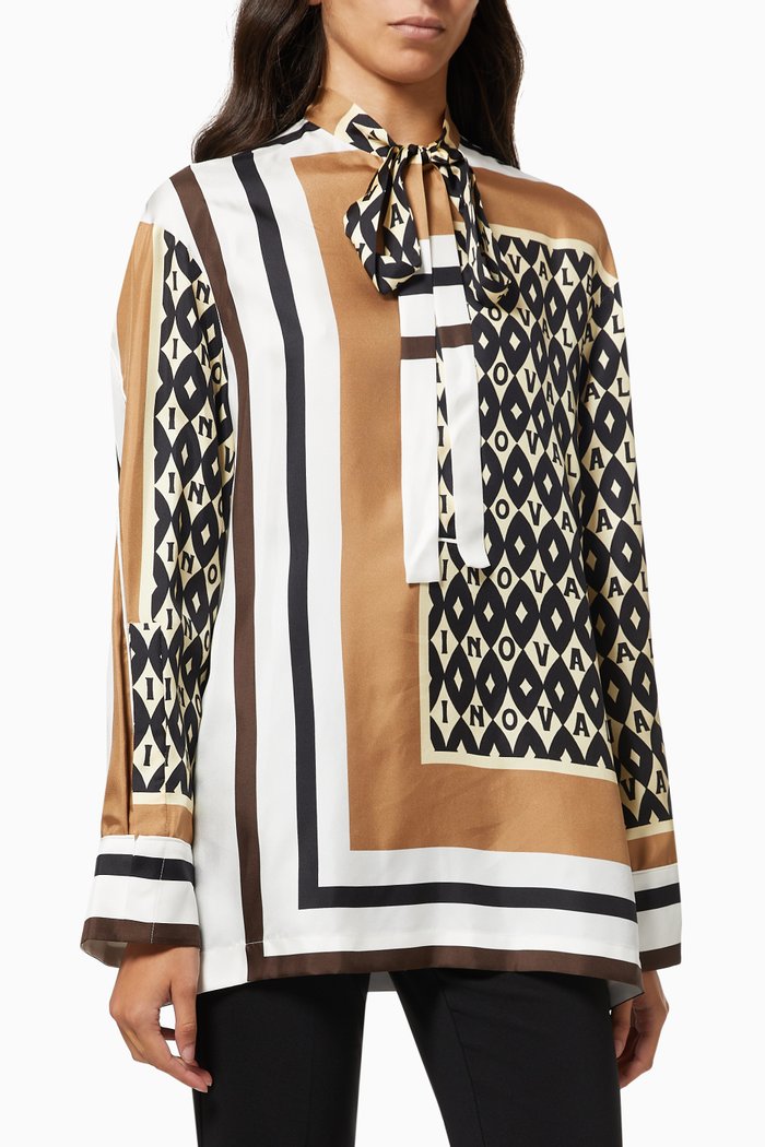 

Valentino Foulard Archive Blouse in Silk, Black
