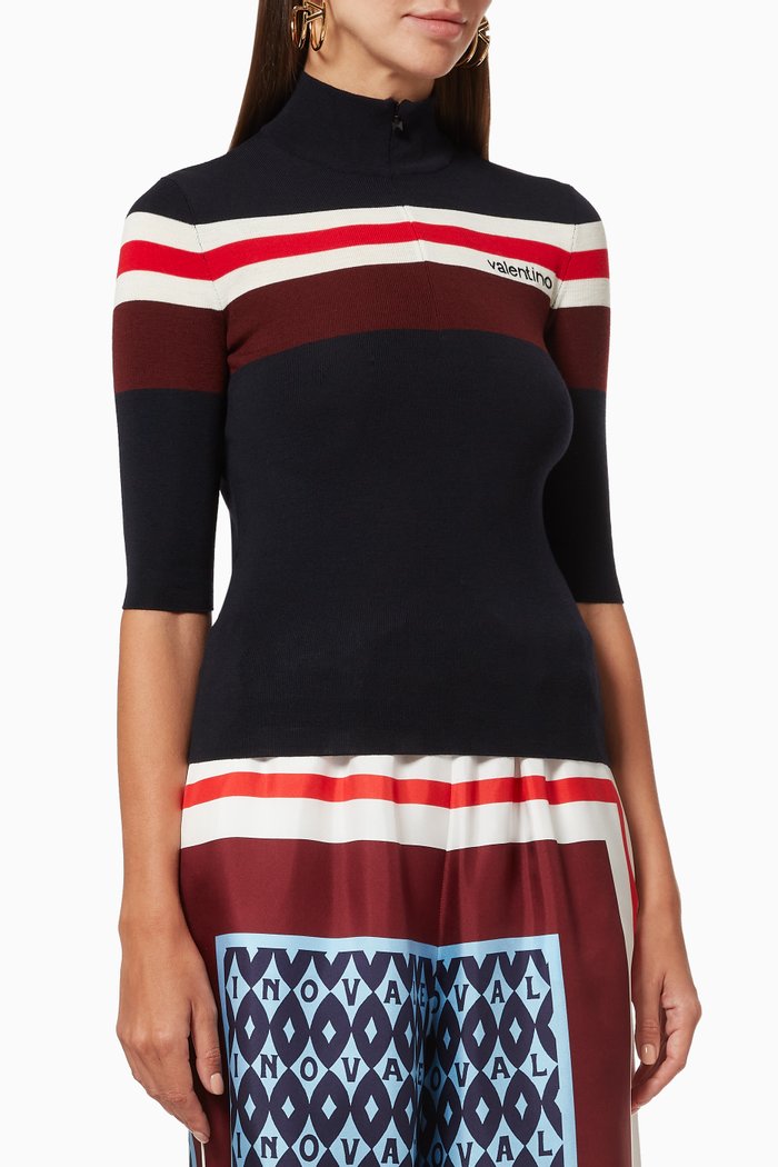 

Valentino Foulard Archive Sweater in Wool, Blue