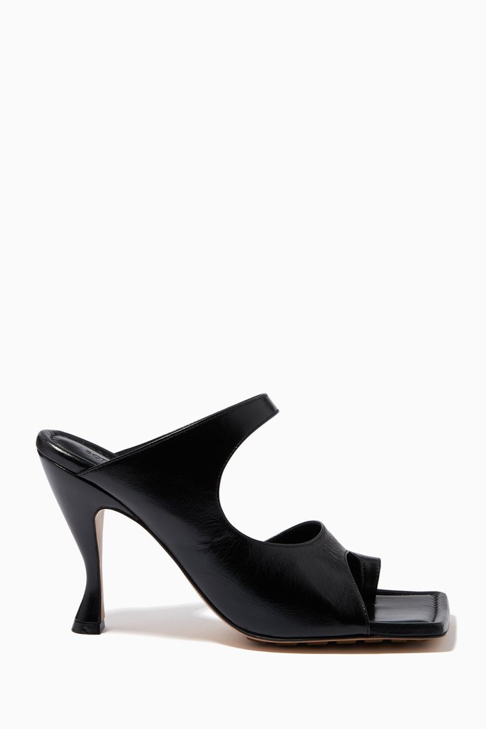 

Mule Sandals in Glossy Nappa, Black