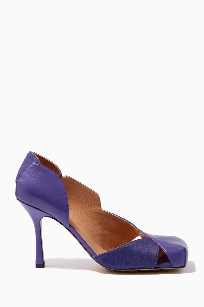 

D'Orsay Pumps in Pony Lux & Leather, Purple