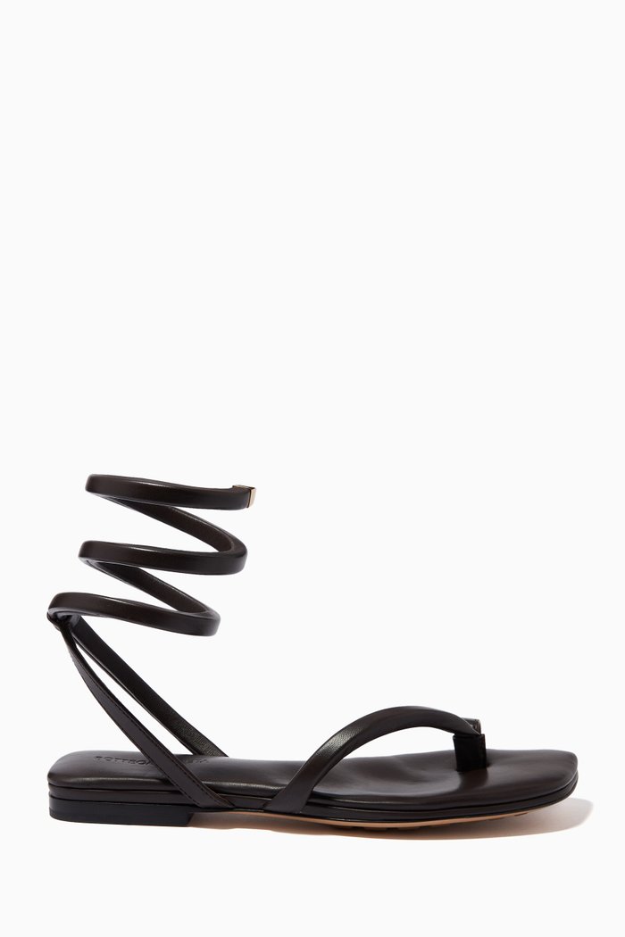 Spiral Sandals in Nappa, Brown