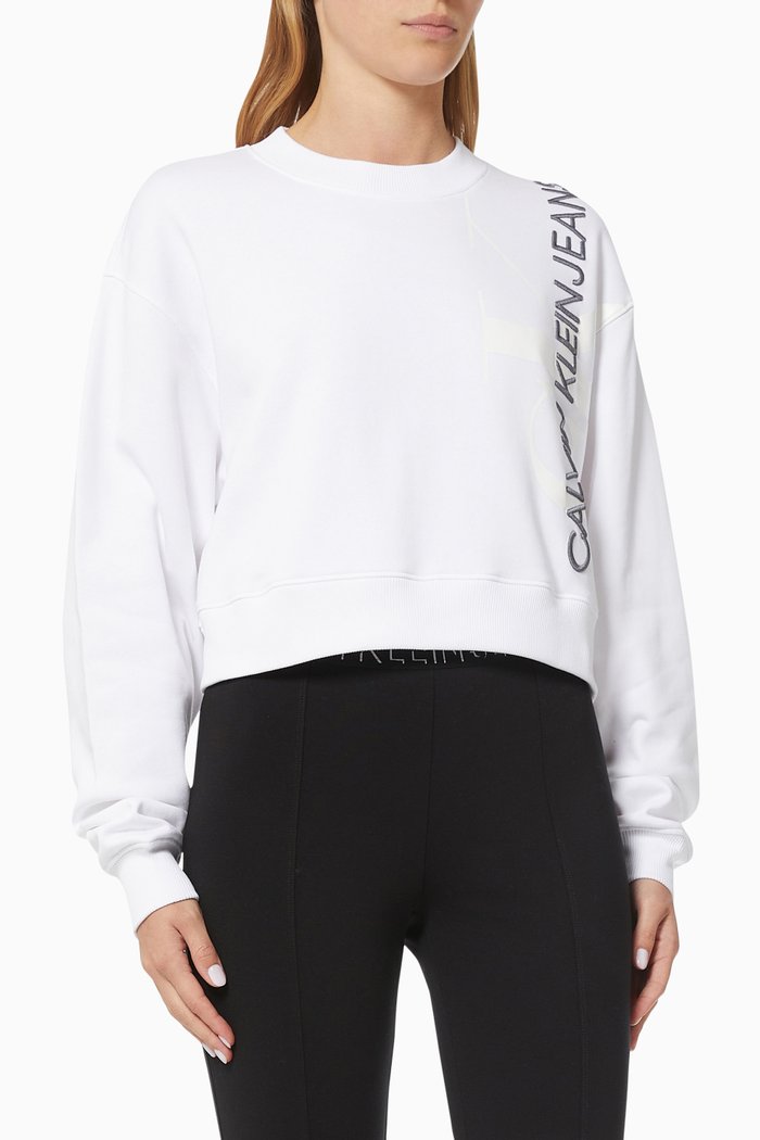 

Monogram Sweatshirt in Organic Cotton, White