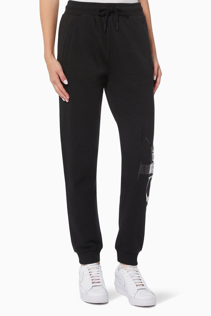 

Logo Jogger Pants in Organic Cotton Fleece, Black