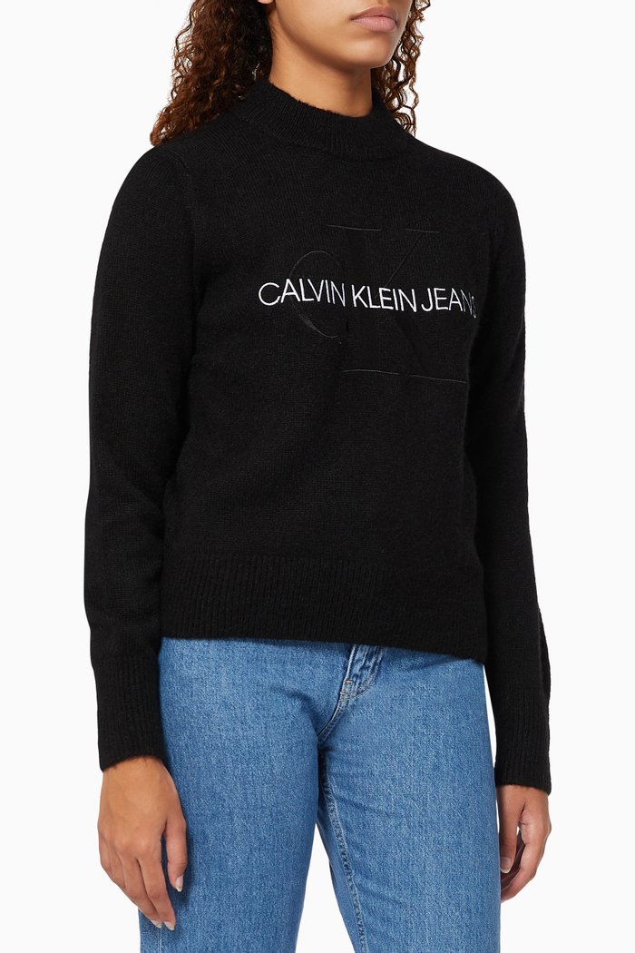 

Monogram Sweater in Knit, Black