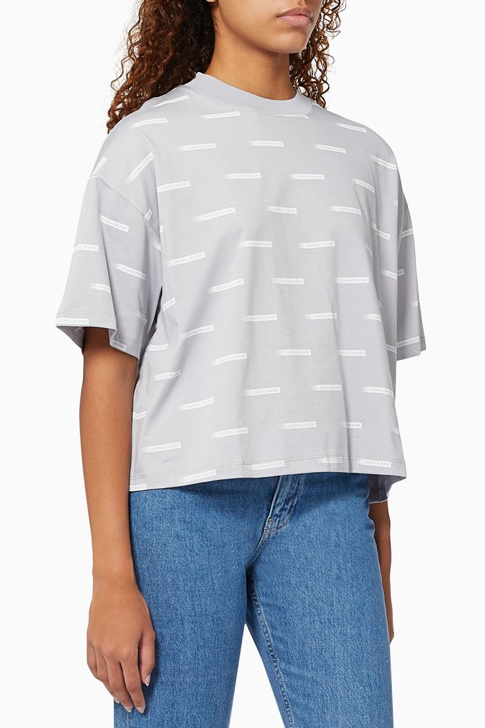 

Oversized Logo T-shirt in Organic Jersey, Grey
