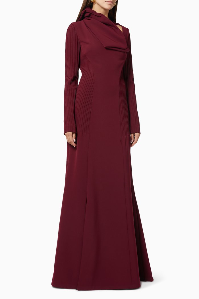 

Ribbed Gown in Cady, Red