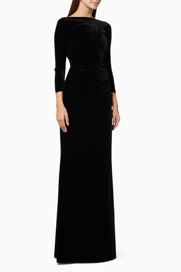 

Klaida Gown in Stretch Velvet, Black