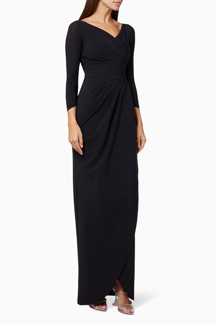 Peace Gown in Stretch Jersey, Black