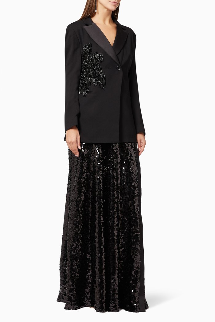 

Sequin Blazer Dress, Black