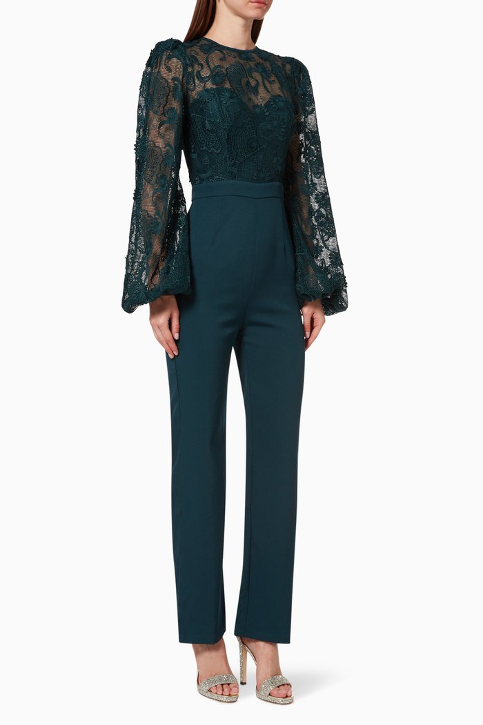 

Francine Lace Jumpsuit, Green