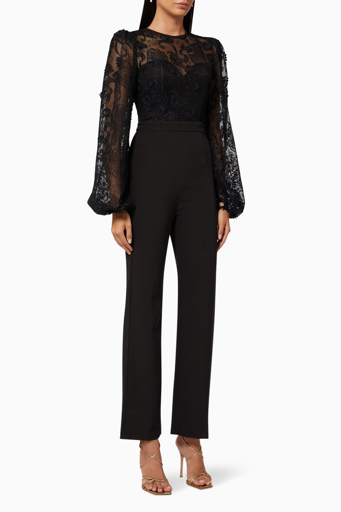 

Francine Lace Jumpsuit, Black