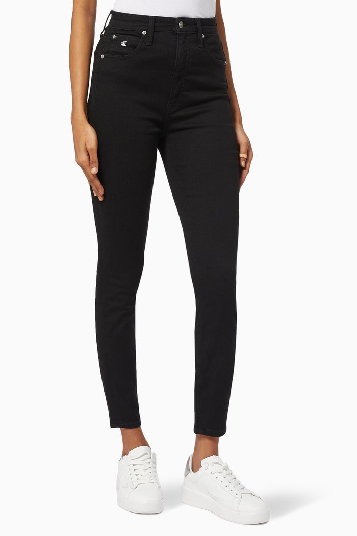 

High Rise Super Skinny Ankle Jeans, Black