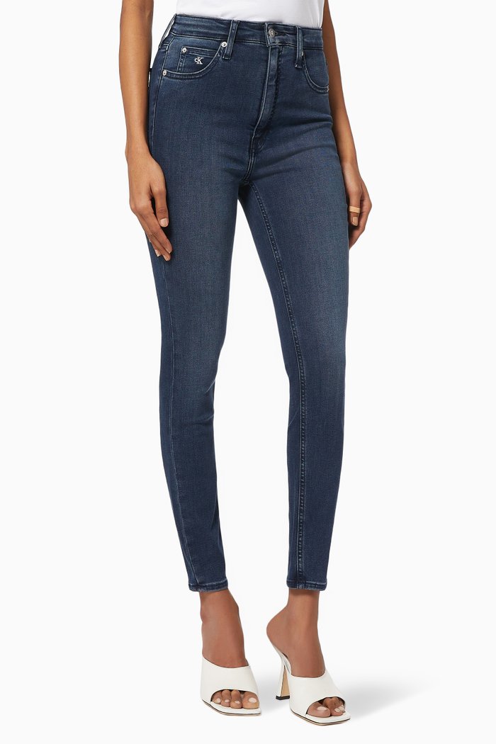 

High Rise Super Skinny Ankle Jeans, Blue