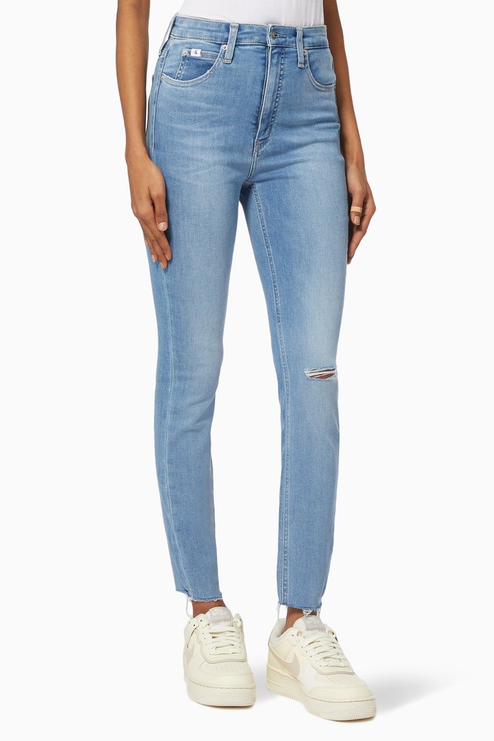

High Rise Super Skinny Ankle Jeans, Blue