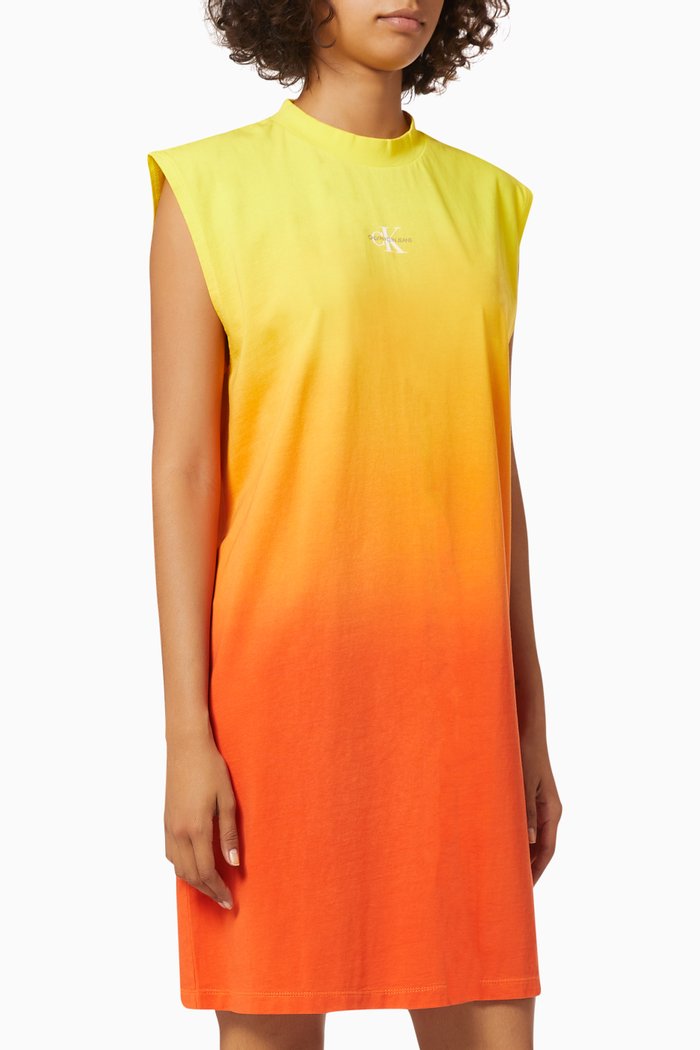 

Dip-dye Muscle T-shirt Dress in Heavy Jersey, Orange