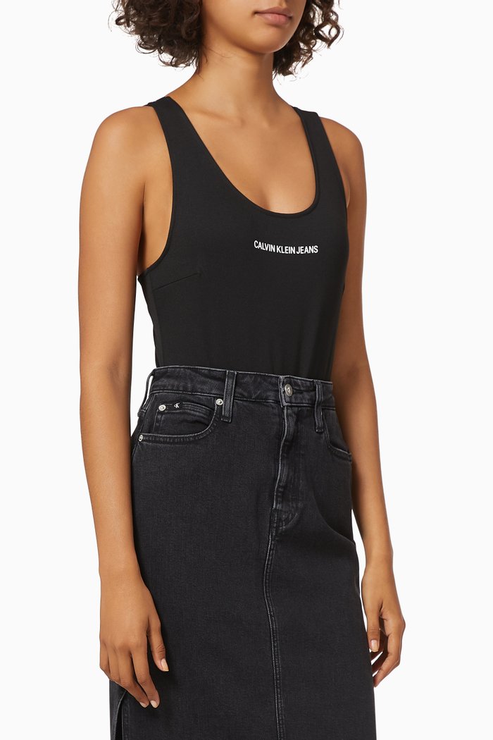 

CK Criss-cross Bodysuit in Milano Jersey, Black