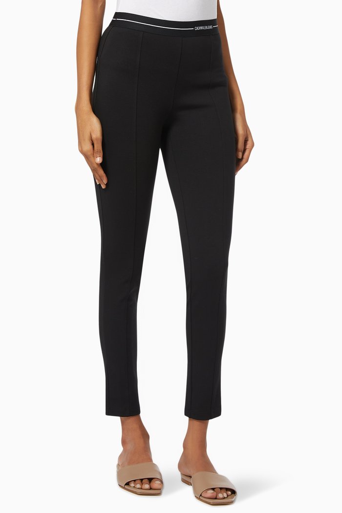 

Milano Jersey Logo Waistband Leggings, Black