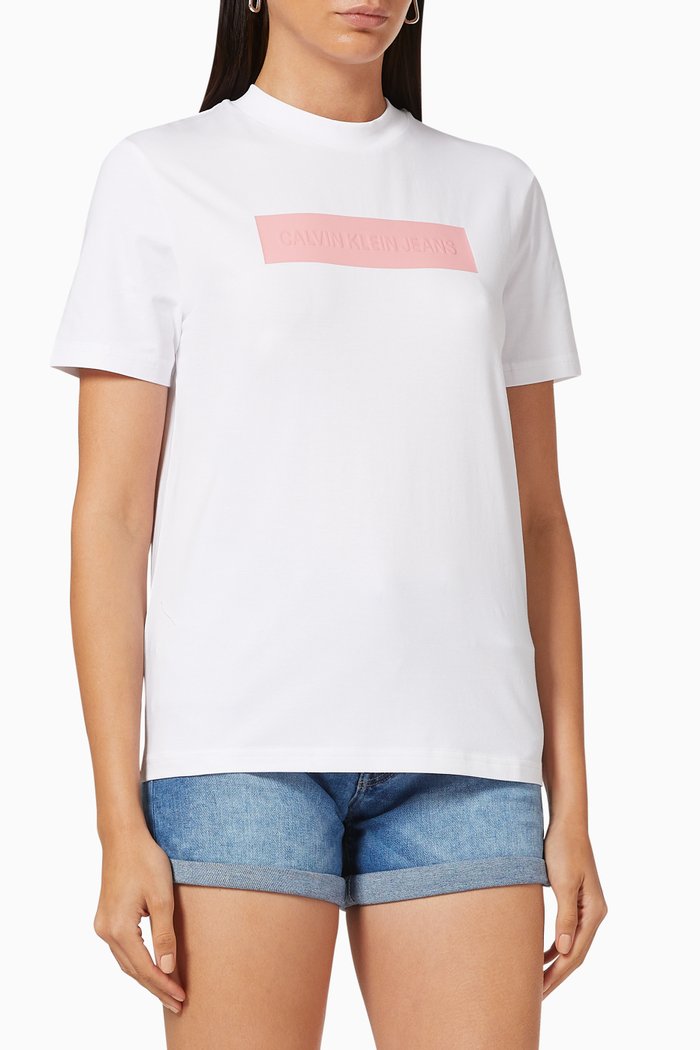 

Hero Embossed Logo T-shirt in Cotton Jersey, White