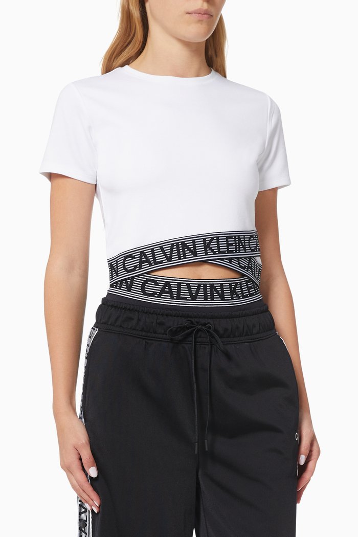 

Cropped Gym T-shirt in Technical Stretch Blend, White
