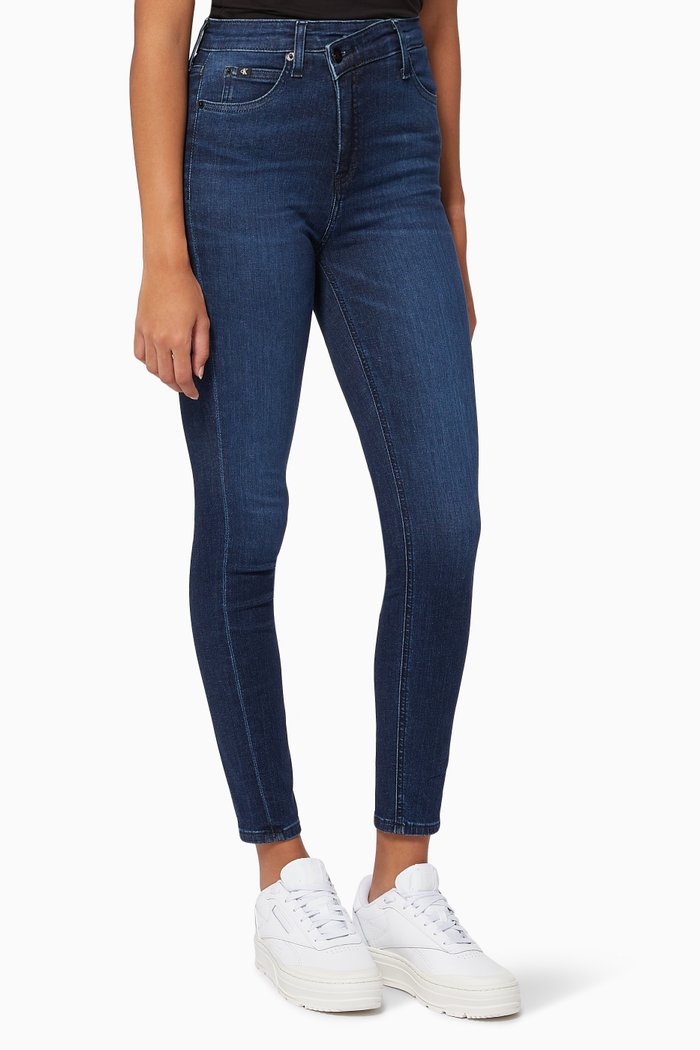 

High Rise Super Skinny Ankle Jeans in Denim, Blue