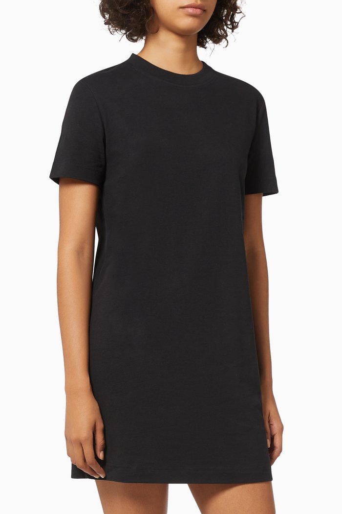 

Off-placed Monogram T-shirt Dress in Cotton Jersey, Black