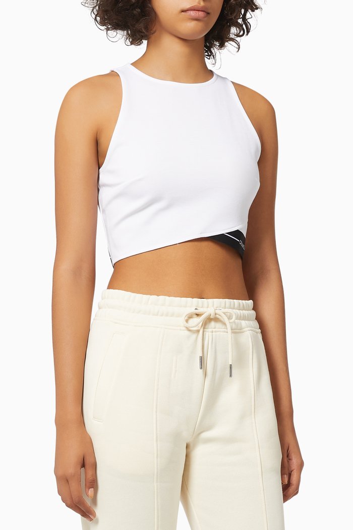 

Cropped Tank Top in Milano Jersey, White