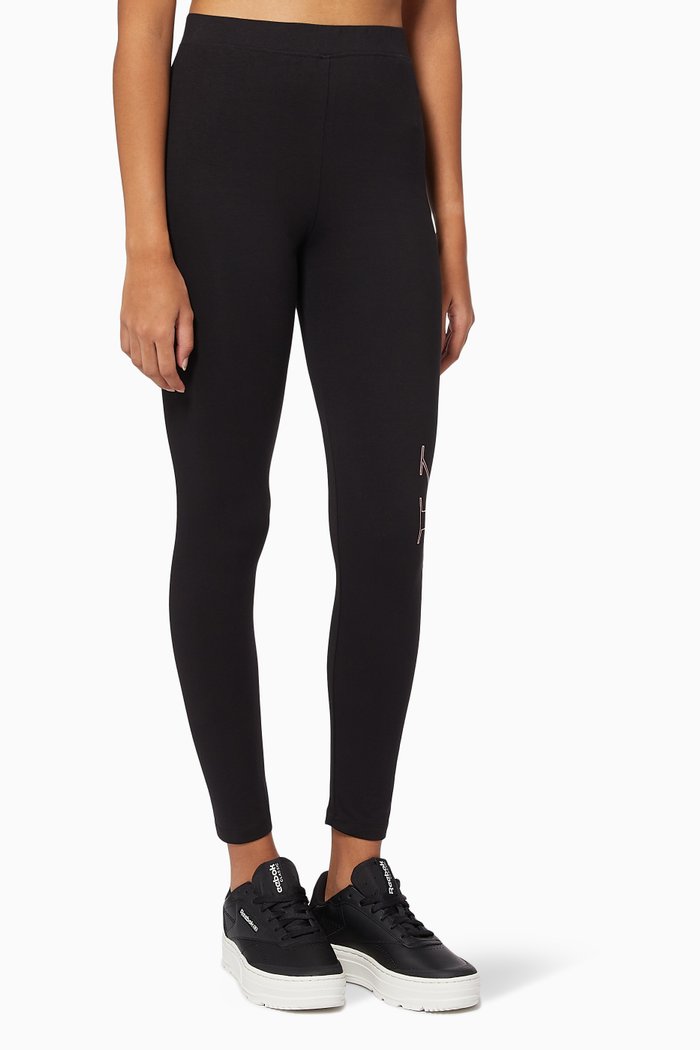 

Logo Leggings in Organic Stretch Jersey, Black