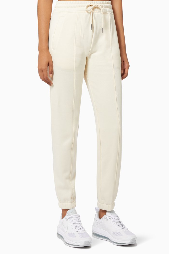 

Off-placed Monogram Joggers in Organic Cotton Blend, White