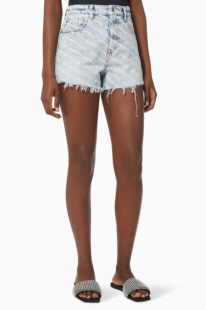 

Bite Logo Shorts in Cotton Denim, Blue