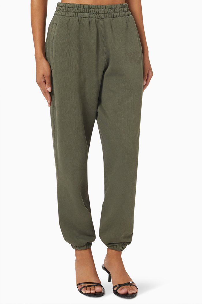 

Puff Logo Sweatpants in Structured Cotton Terry, Brown