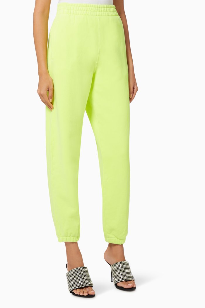 

Puff Logo Sweatpants in Structured Cotton Terry, Yellow