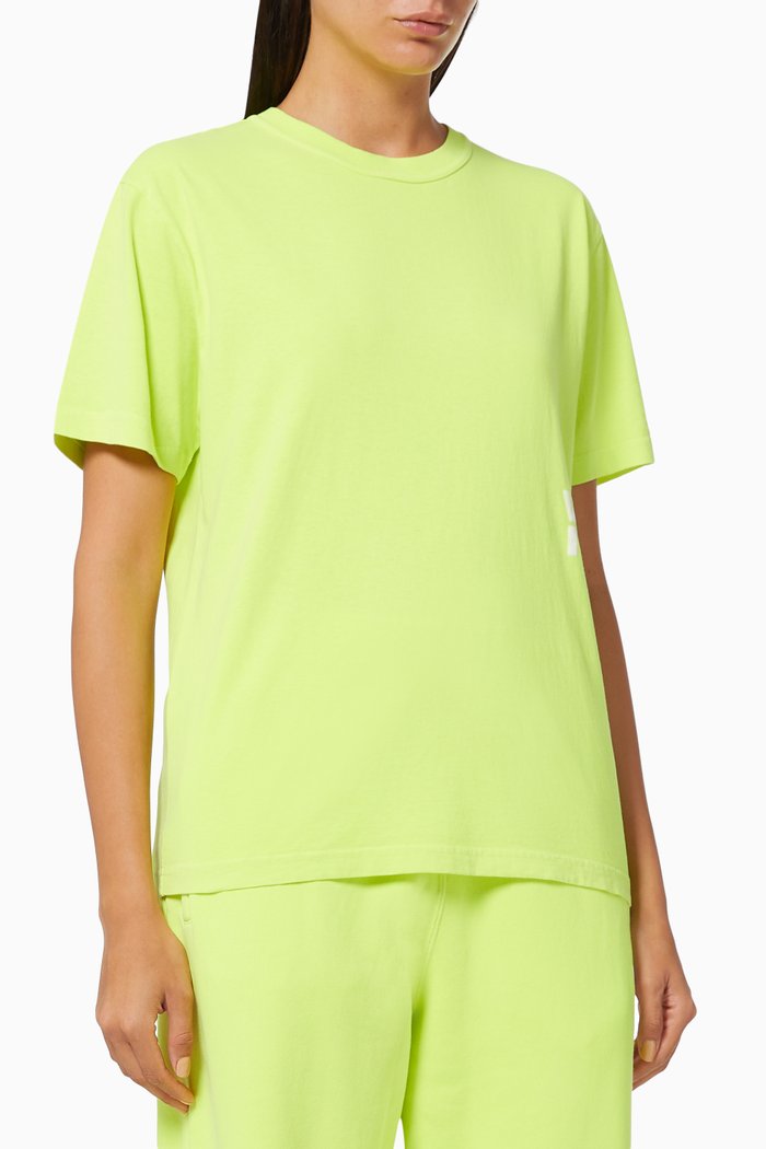 

Puff Logo T-shirt in Structured Cotton Jersey, Yellow