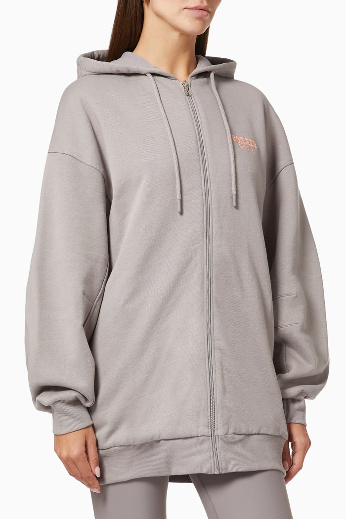 

Selma Zip Hoodie in Organic Cotton, Grey