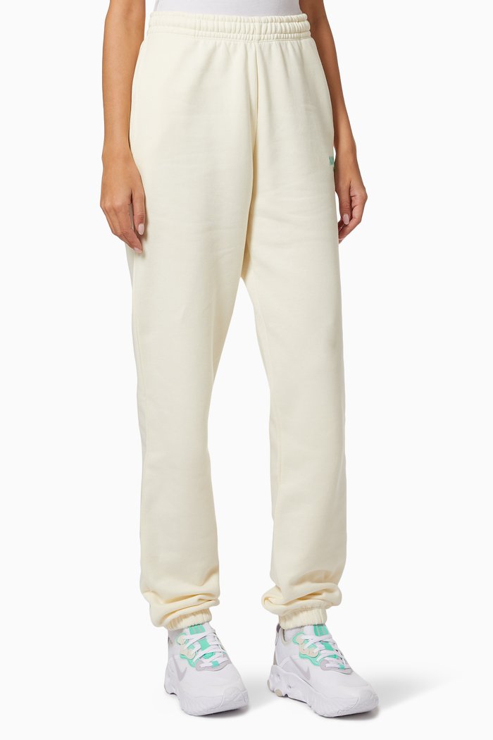 Mimi Small Print Sweatpants in Organic Cotton, White
