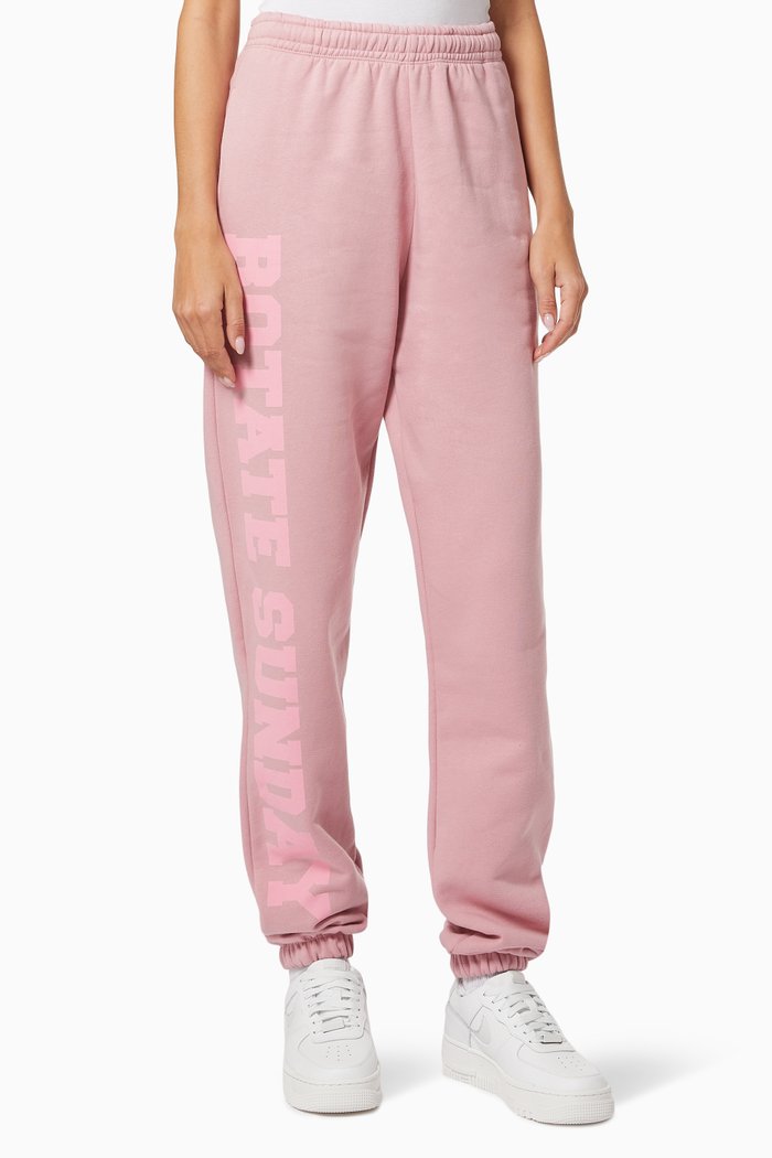 

Mimi Large Print Sweatpants in Organic Cotton, Pink