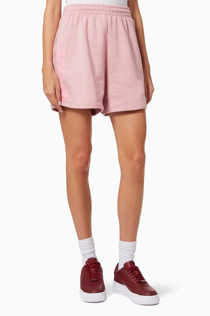 

Roda Large Print Shorts in Organic Cotton, Pink