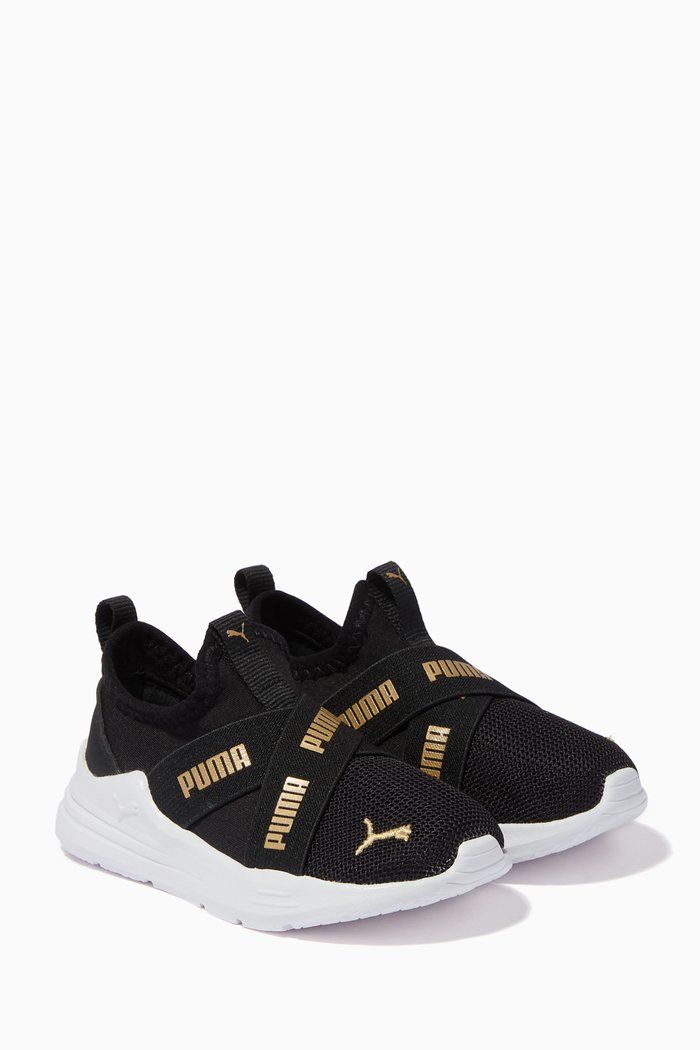 

Wired Run Slip On Flash Infant Sneakers in Mesh, Black