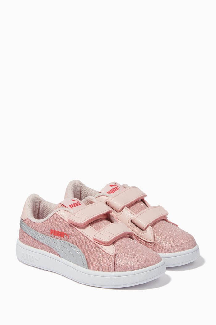 

Smash v2 Glitz Glam Sneakers in Glitter Textile, Pink