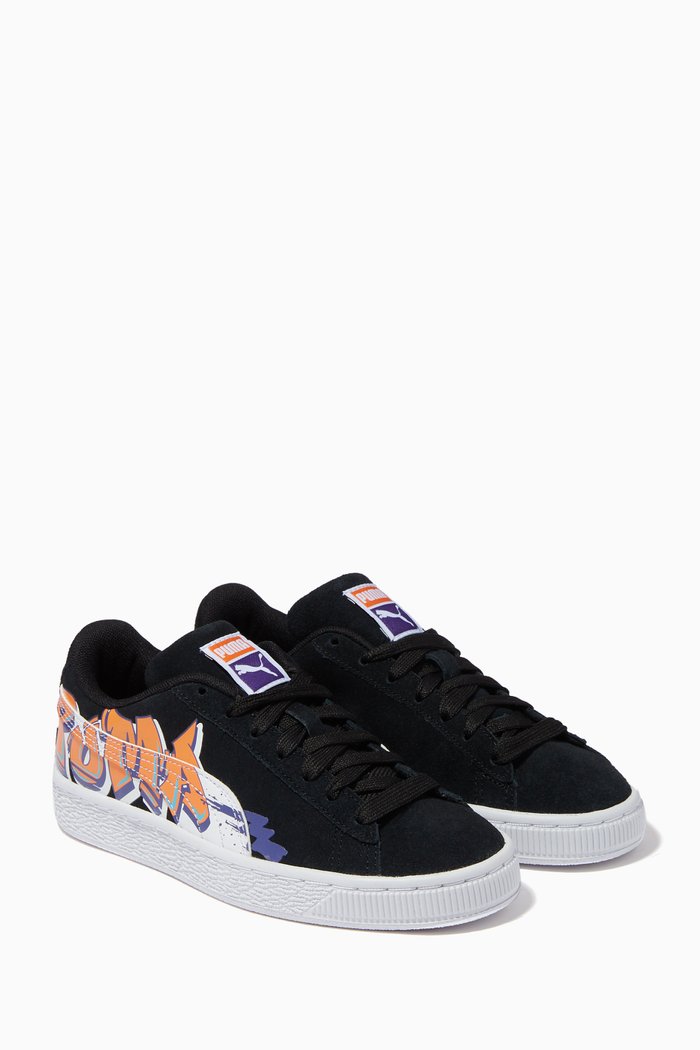 Street Art Youth Sneakers in Suede, Black