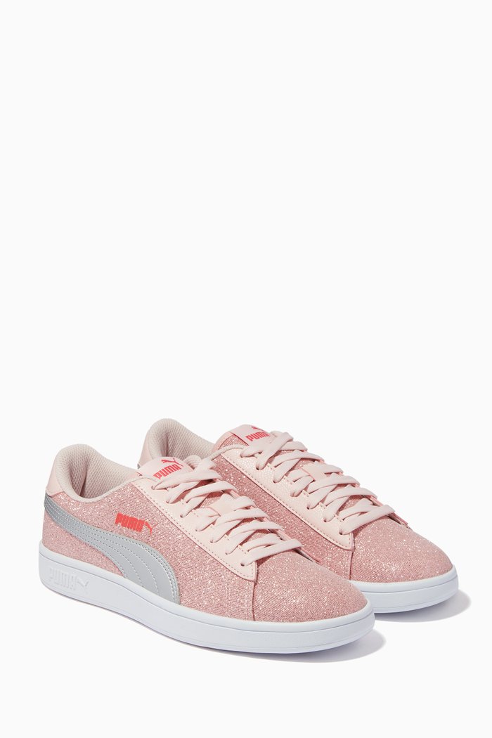 Smash v2 Glitz Glam Sneakers in Glitter Textile, Pink