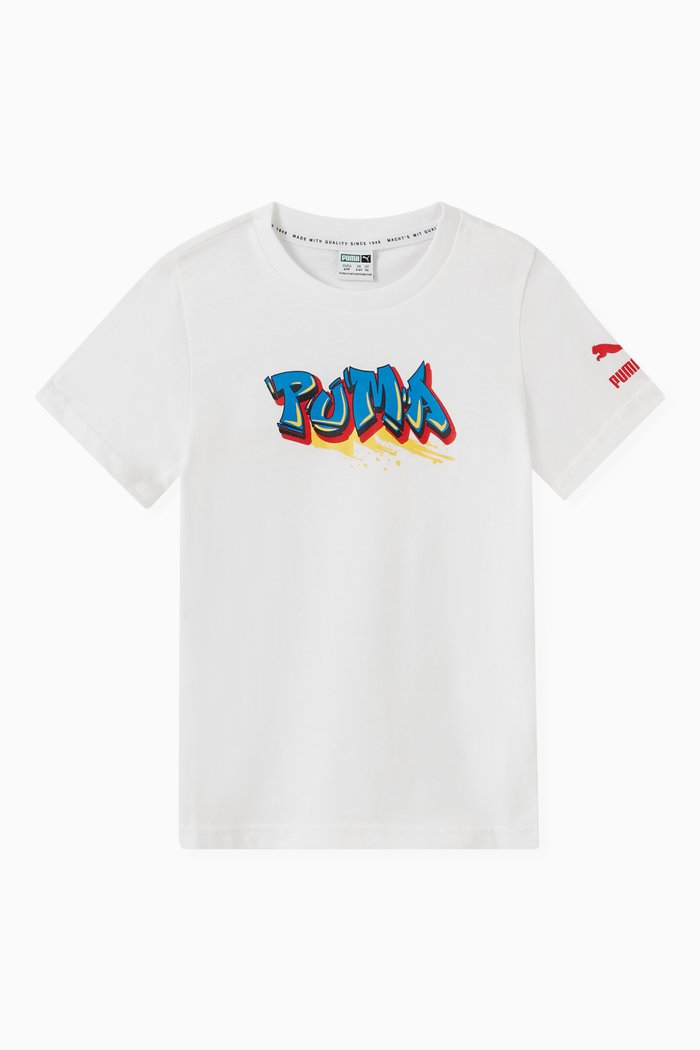 

PUMA Street Art Graphic T-shirt in Jersey, White