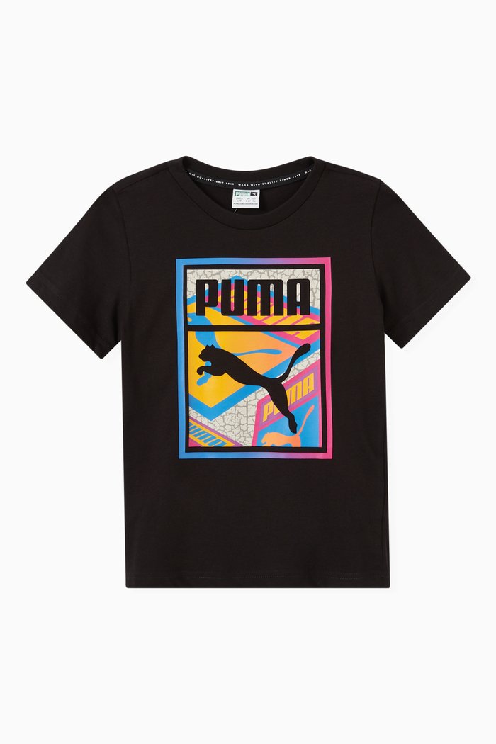 

PUMA Street Art Graphic T-shirt in Jersey, Black