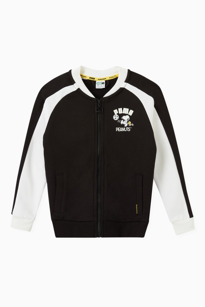 

PUMA x PEANUTS T7 Track Jacket in Jersey, Black