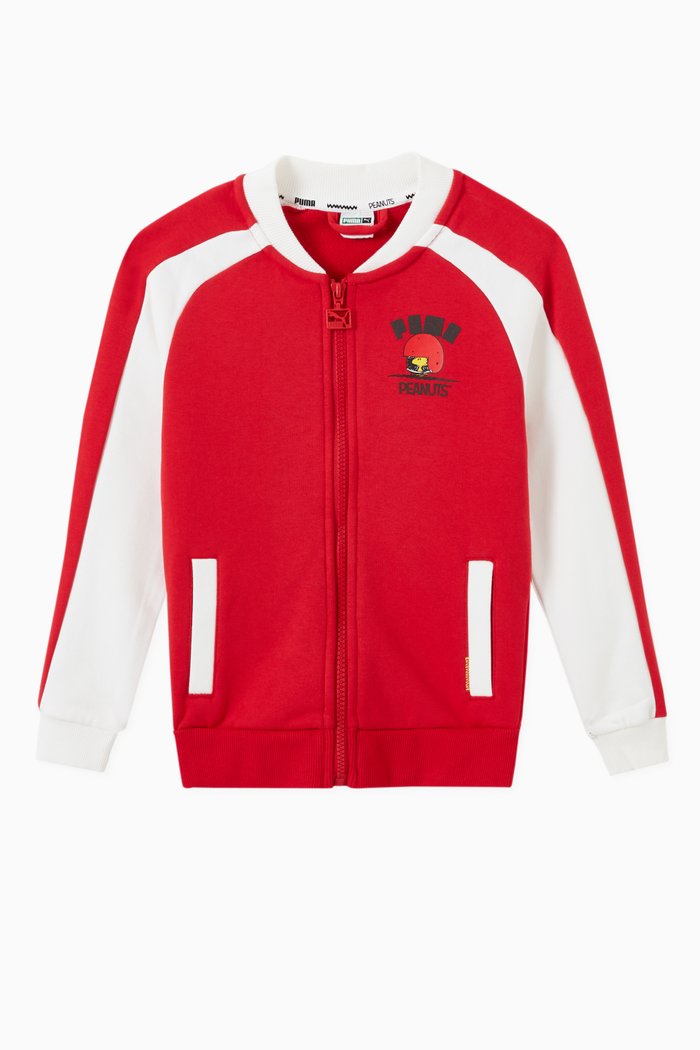 

PUMA x PEANUTS T7 Track Jacket in French Terry, Red