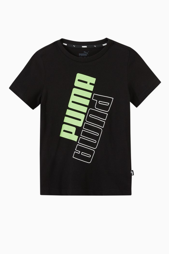 

PUMA POWER Logo T-shirt in Jersey, Black