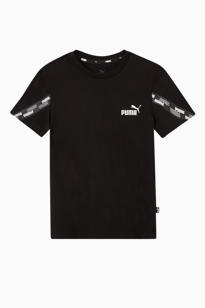 PUMA POWER Tape T-shirt in Jersey, Black