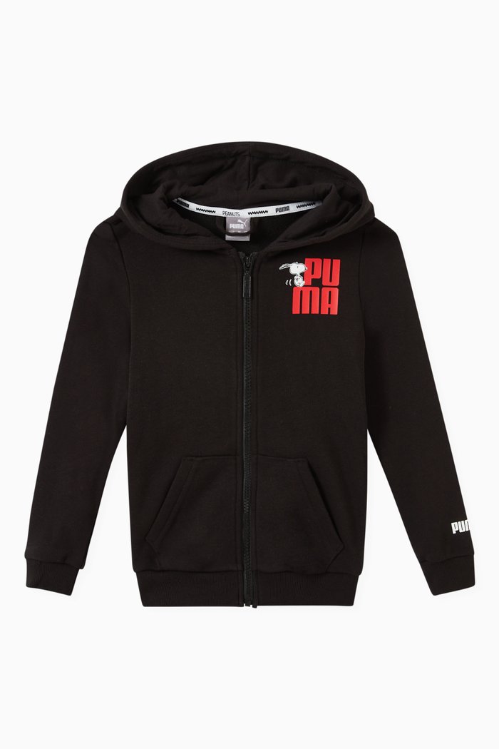 

PUMA x PEANUTS Hoodie in Jersey, Black