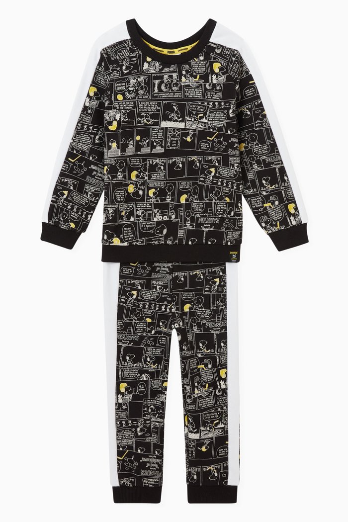 

x PEANUTS T7 Tracksuit Set in French Terry, Black
