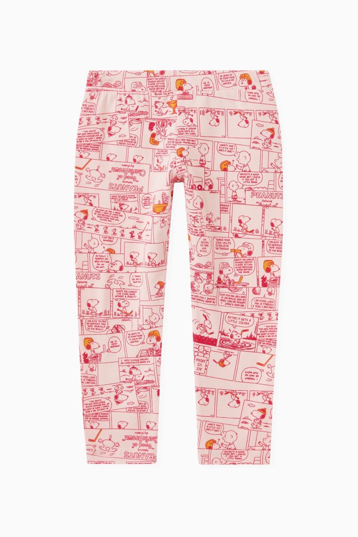 

x PEANUTS Printed Leggings in Stretch Jersey, Pink