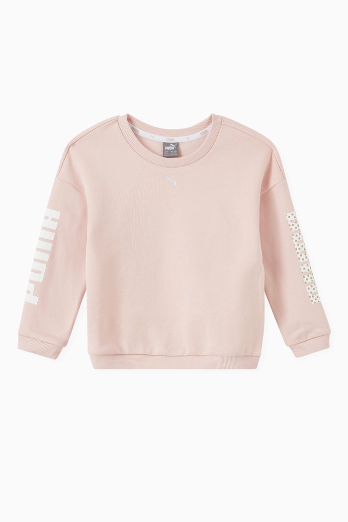 

PUMA Alpha Sweater in Cotton-blend Fleece, Pink